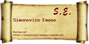 Simonovics Emese névjegykártya